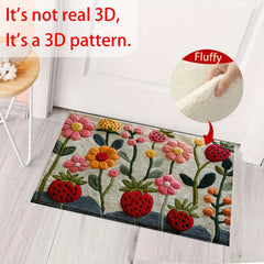 2D Garden Flower Doormat Non Slip Home Floor Rug