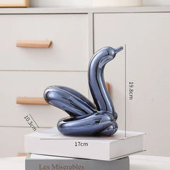 Nordic Ceramic Swan Sculpture Decorative Figurine Home Room Accessory