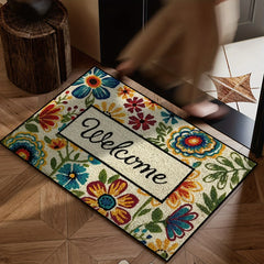 Bright Flower Carpet Garden Doormat Welcome Home Rug