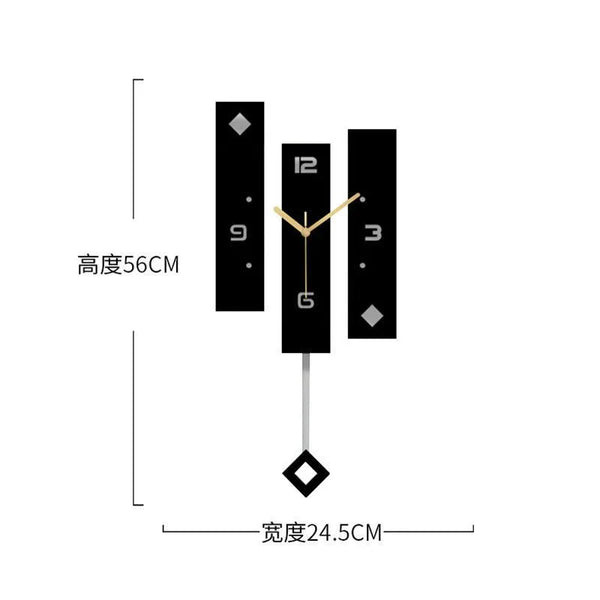Nordic Clock With Pendulum Large z Wall Clock