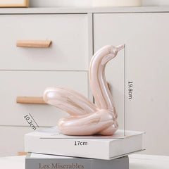 Nordic Ceramic Swan Sculpture Decorative Figurine Home Room Accessory