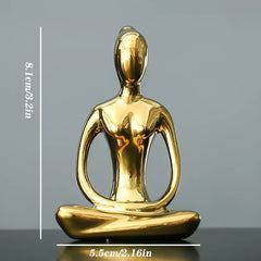 Abstract Ceramic Yoga Figurine Porcelain Lady Statue Home Decor