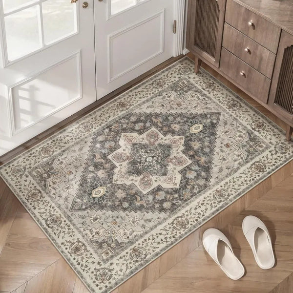 Vintage Persian Style Doormat Floral Non Slip Entryway Rug