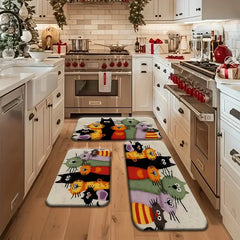 Cartoon Cat Family Carpet Welcome Mat Cute Home