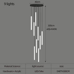 Staircase LED Chandelier Large Lamp