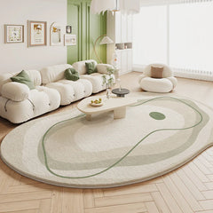 Green Plush Irregular Carpet Living Room Bedroom Floor Mat