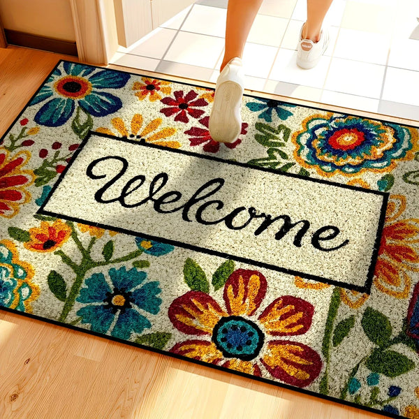Bright Flower Carpet Garden Doormat Welcome Home Rug
