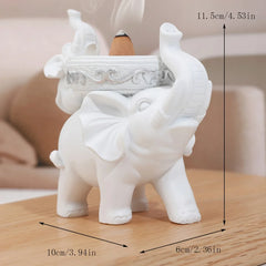 Elephant Figurine Candy Tray Key Bowl Storage Desk Decor