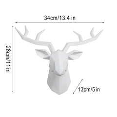 Deer Head Sculpture Wall Hanging Elk Antlers Decorative Statue