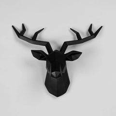Deer Head Sculpture Wall Hanging Elk Antlers Decorative Statue