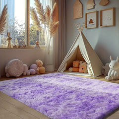 Silky Dream Purple Carpet Soft Washable Bedroom Rug