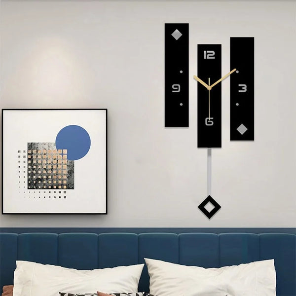 Nordic Clock With Pendulum Large z Wall Clock