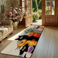 Cartoon Cat Family Carpet Welcome Mat Cute Home