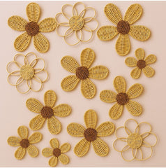 Rattan Daisy Wall Decor Boho Nursery Kids Room Handmade