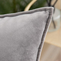 Dark Grey Velvet Throw Pillow Cover With Insert 20x20