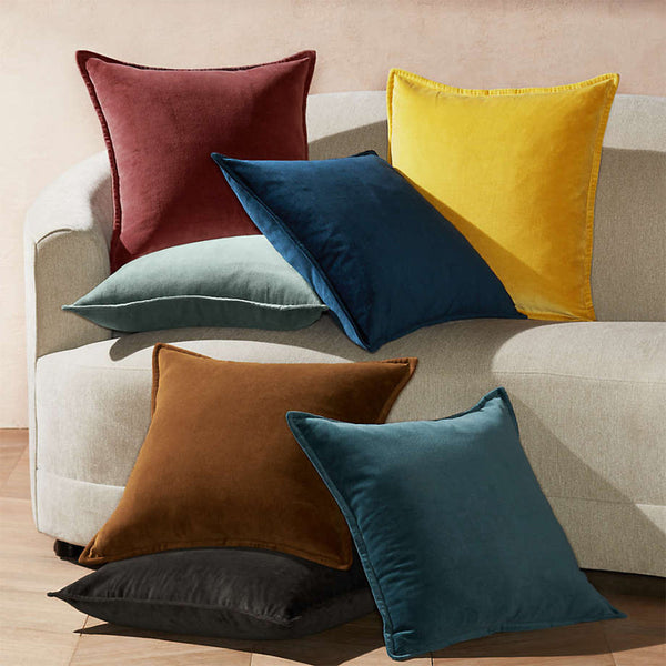 Dark Grey Velvet Throw Pillow Cover With Insert 20x20