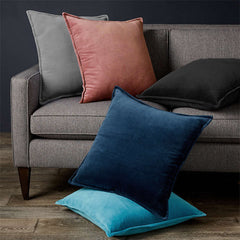 Dark Grey Velvet Throw Pillow Cover With Insert 20x20