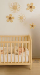 Rattan Daisy Wall Decor Boho Nursery Kids Room Handmade