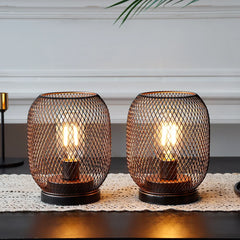Set of 2 Tall Battery Powered Outdoor Table Lamp