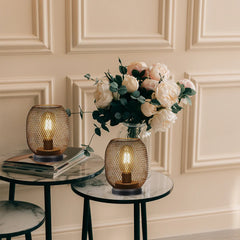Set of 2 Tall Battery Powered Outdoor Table Lamp