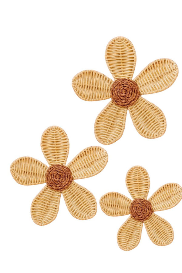 Rattan Daisy Wall Decor Boho Nursery Kids Room Handmade
