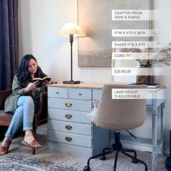 36 Inch Ivory Adjustable Table Lamp