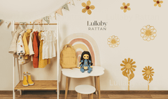 Rattan Daisy Wall Decor Boho Nursery Kids Room Handmade